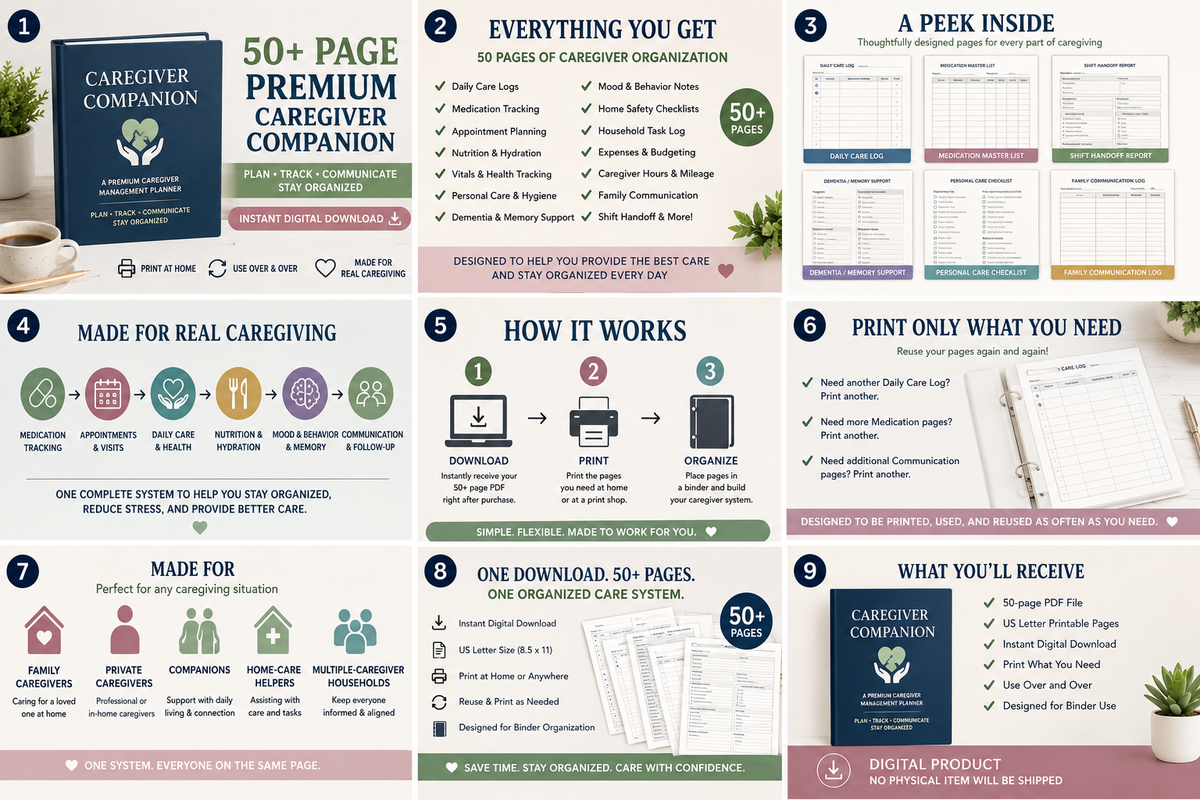 Premium updated 50-page caregiver companion