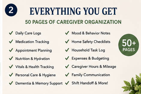 Premium updated 50-page caregiver companion
